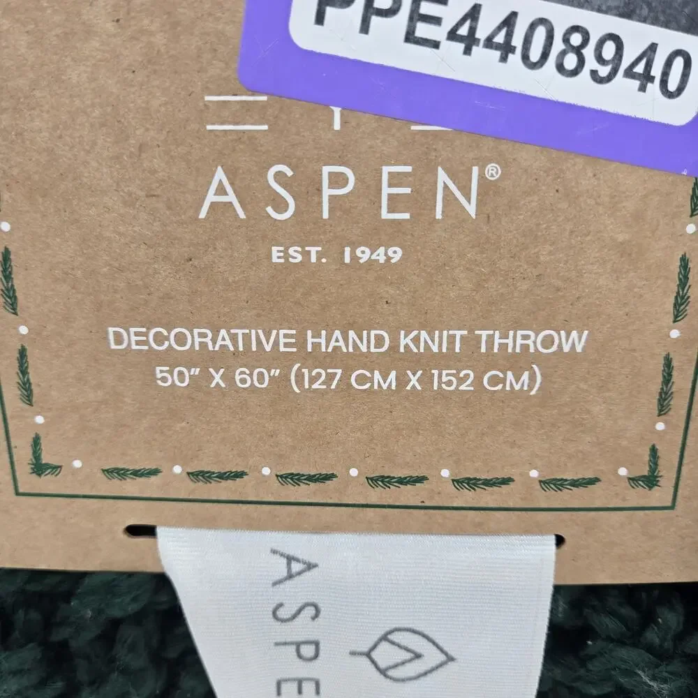 Aspen Decorative Hand Knit Throw Blanket 50x60